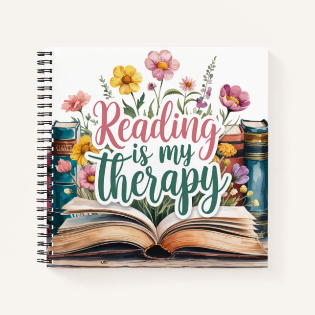 Carnet La lecture est mon Fleur sauvage thérapeutique Rea (Devant)