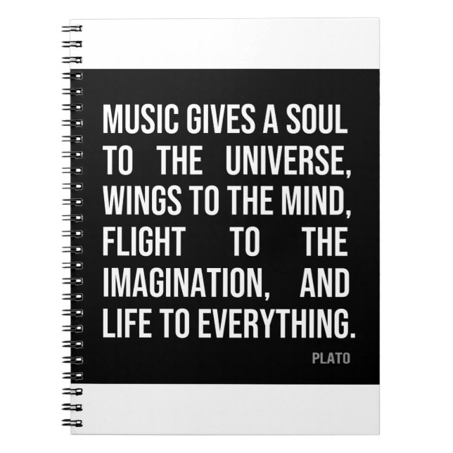 Carnet La musique donne une âme à l'univers (Devant)