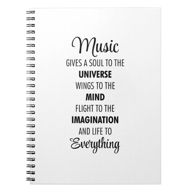 Carnet La musique donne une âme à l'univers (Devant)