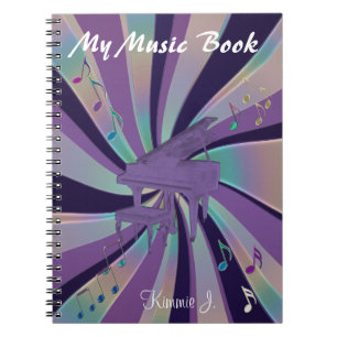 Carnet La musique pourpre personnalisée de piano note le