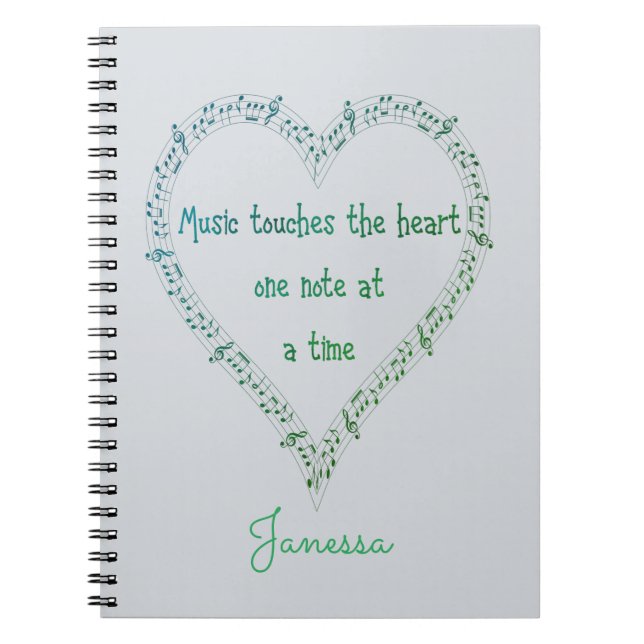 Carnet La musique touche le coeur inspiré Citation (Devant)