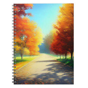 Carnet La nature Les arbres d'automne dans la forêt