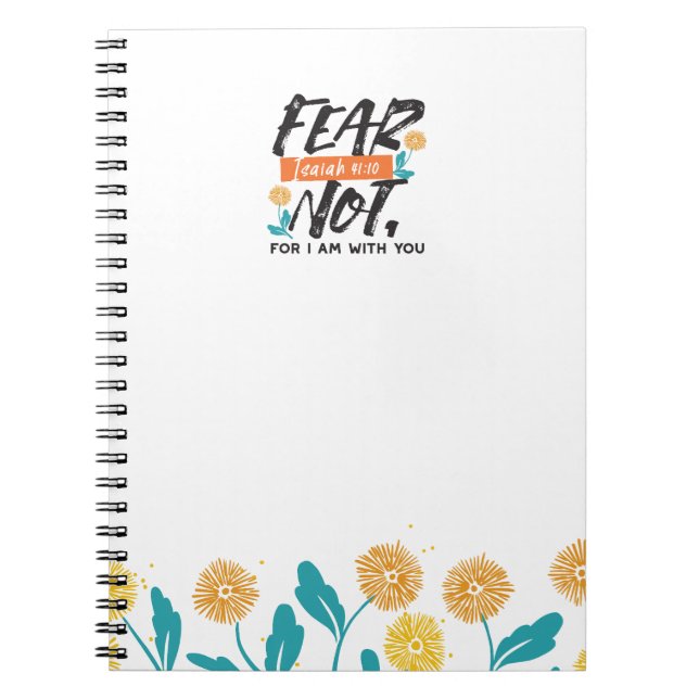Carnet La Peur Pas Isaïe Bible Verse Conception Inspirant (Devant)