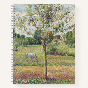Carnet La Prairie au cheval gris, Eragny, Peinture à l'hu