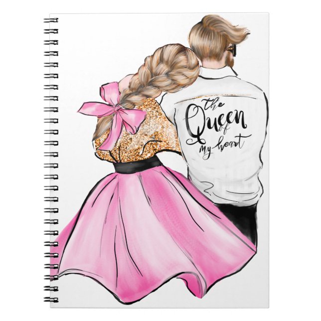 Carnet La Reine de mon coeur couple de la Saint-Valentin  (Devant)