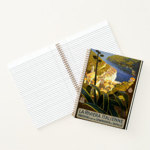 Carnet La Riviera Italienne, affiche de voyage vintage