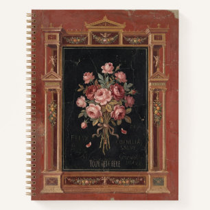 Carnet La Rose Pompéienne : Floral Fresque Romain Antique