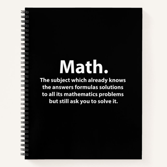 Carnet La typographie mathématique Les maths amusantes (Devant)
