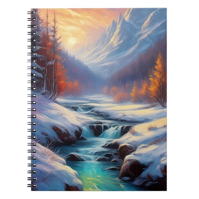 Carnet La vallée de l'hiver dans la lumière du matin (Devant)