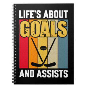 Carnet La vie au sujet des objectifs et aide le hockey