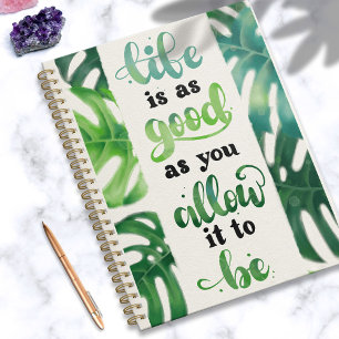 Carnet La vie est bonne aquarelle Jungle Citation inspira