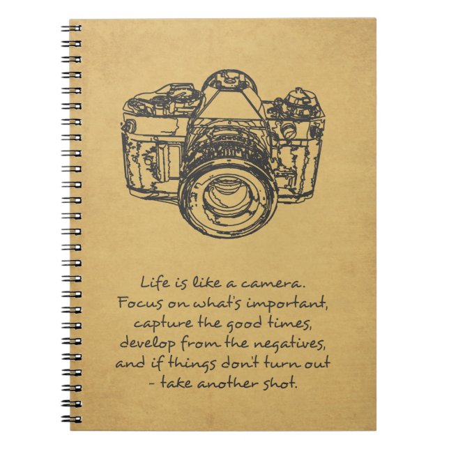 Carnet La vie est comme une citation d'appareil-photo, (Devant)