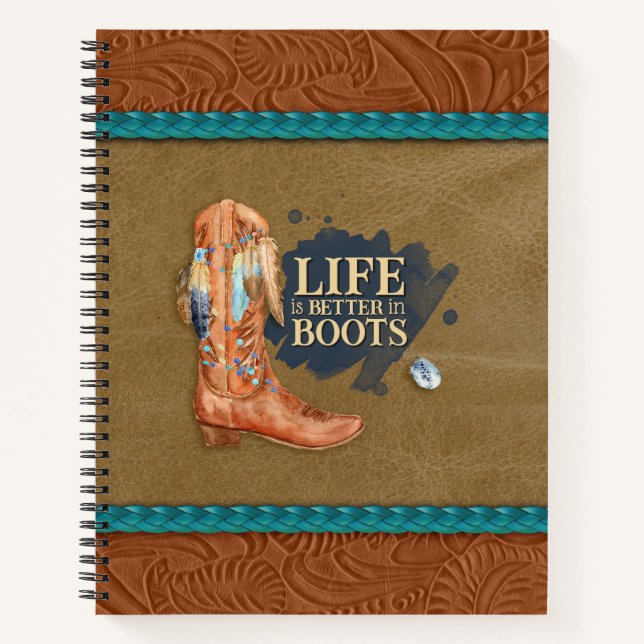 Carnet La vie est meilleure en bottes (Devant)