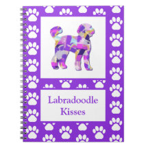 Labradoodé mignon chien Silhouette Paw Purple PY&B