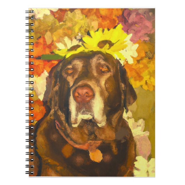 Carnet Labrador en fleurs (Devant)