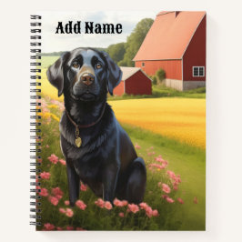 Carnet Labrador Retriever à la ferme