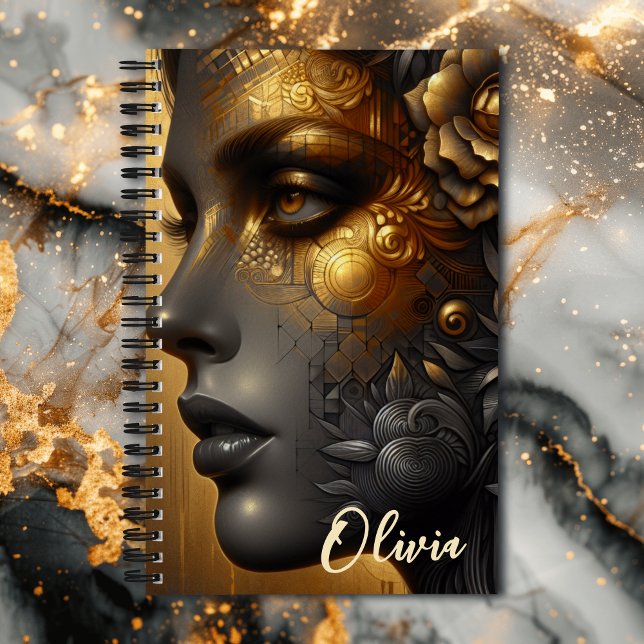 Carnet Lady in Gold Ethereal Art Personnalisé (Créateur téléchargé)