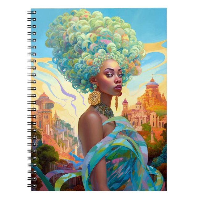 Carnet Lady In Surreal World Art Africain Américain (Devant)