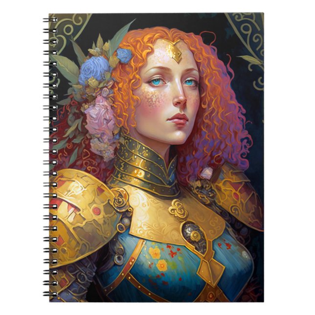 Carnet Lady Knight Warrior Armor Imaginaire Art (Devant)