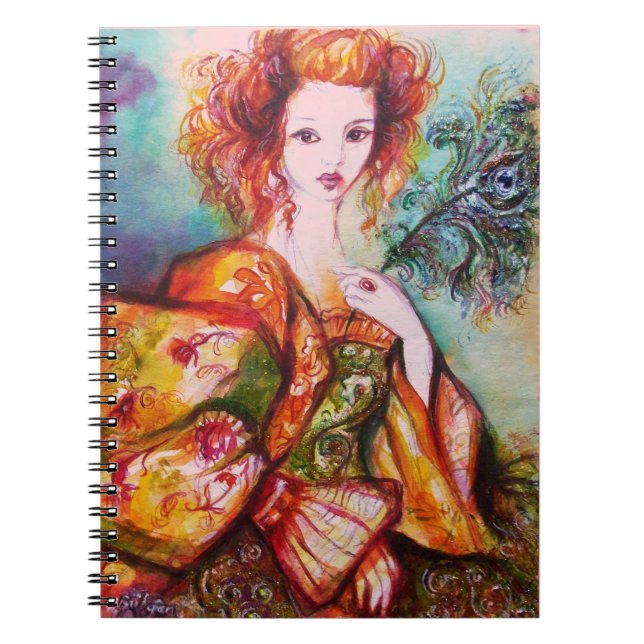 CARNET LADY ROMANTIQUE AVEC PÂTE EN PEACOCK (Devant)