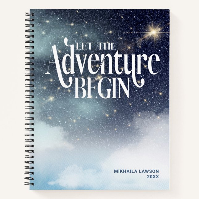 Carnet Laissez l'aventure commencer la nuit étoilée céles (Devant)