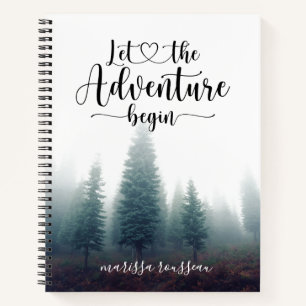 Carnet Laissez L'Aventure Commencer Personnalisée Aquarel
