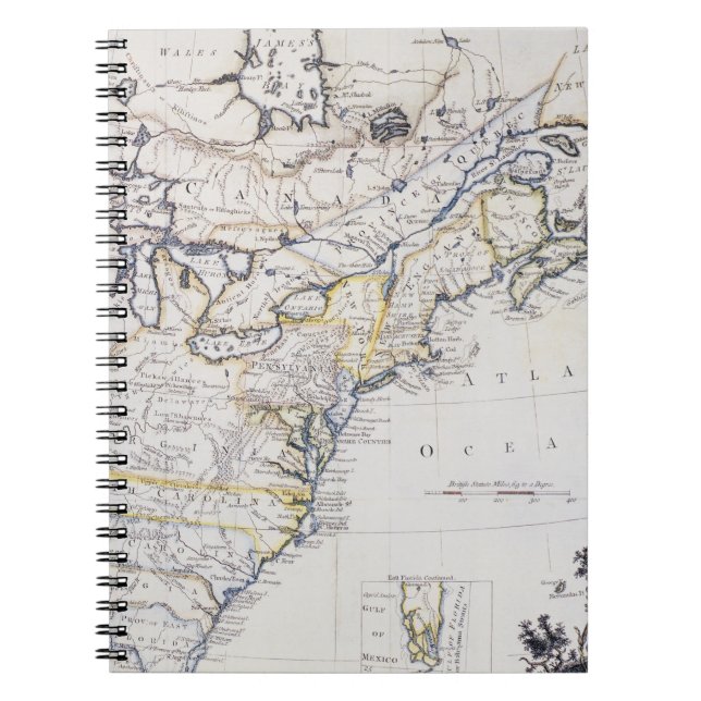 Carnet L'AMÉRIQUE COLONIALE : CARTE, c1770 (Devant)