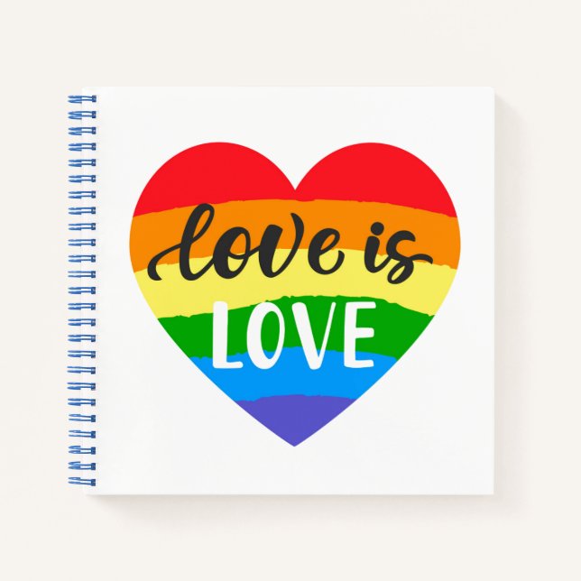 Carnet L'amour est l'amour Coeur arc-en-ciel (Devant)