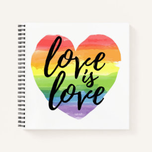 Carnet L'amour est l'amour Coeur d'aquarelle arc-en-cie