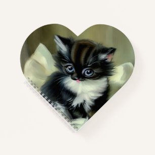 Carnet Langue vintage de Kitten noir et blanc