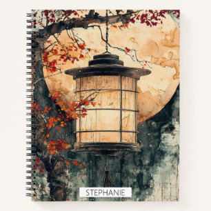 Carnet Lanterne éclairée par la lune Sumi-E Aquarelle (2)
