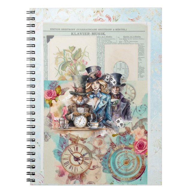 Carnet Lapin blanc, Alice et Chapeau noir (Devant)
