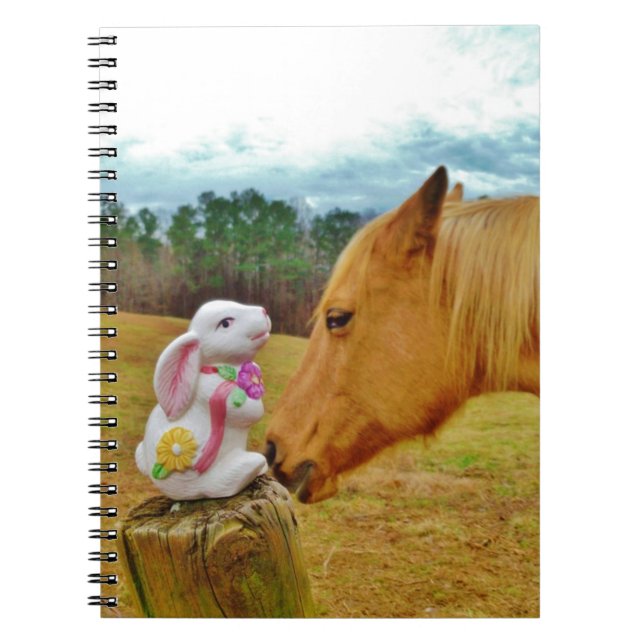 Carnet Lapin blanc et Cheval jaune (Devant)