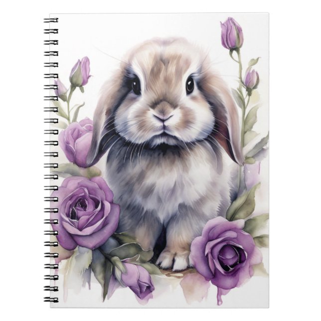 Carnet Lapin Lapin Lapin Rose Violet (Devant)