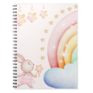 Carnet Lapin Magique et Arc-en-Ciel | Illustration Enfant