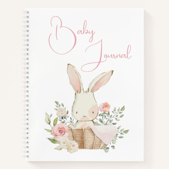 Carnet Lapin Rose Lapin Fancy Script Baby (Devant)