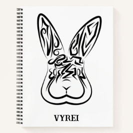 Carnet Lapin tribal noir et blanc