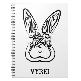 Carnet Lapin tribal noir et blanc