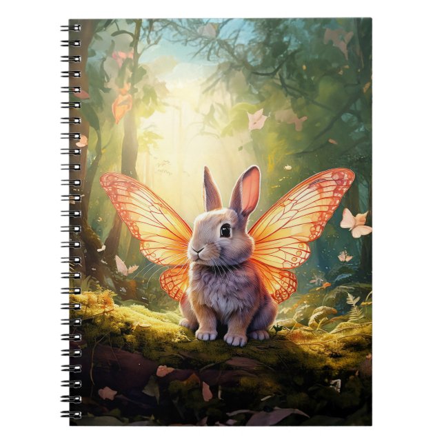 Carnet Lapin Whimsical dans une forêt enchantée (Devant)