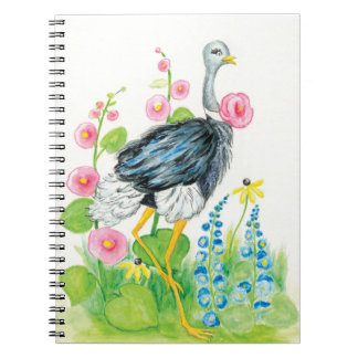 Carnet L'aquarelle d'autruche s'est levée