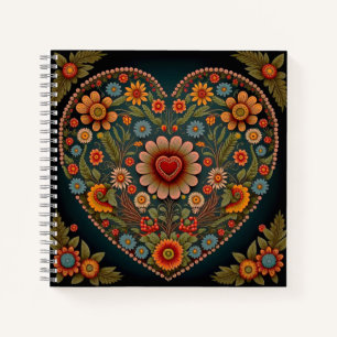 Carnet L'art populaire ukrainien - Coeur inspiré en plusi