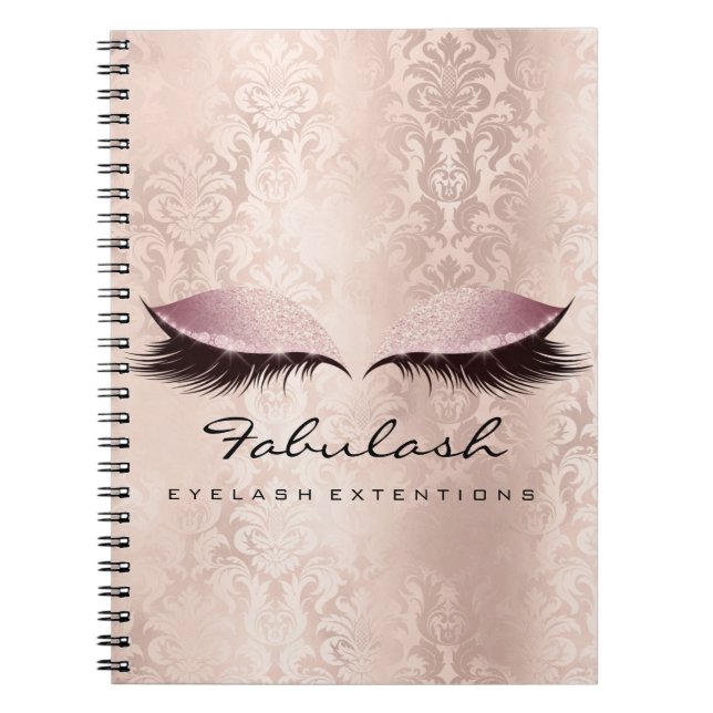 Carnet Lashes Extension Yeux maquillage Artiste Damask ro (Devant)