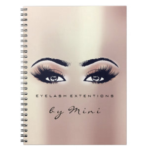 Carnet Lashes Extension Yeux maquillage Artiste Peach ros