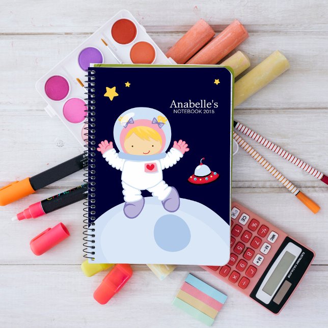 Carnet L'astronaute Girl Kid personnalisée (Créateur téléchargé)