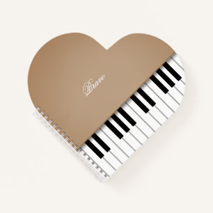 Carnet Latte Brown Grand Piano Music Clavier Personnalisé