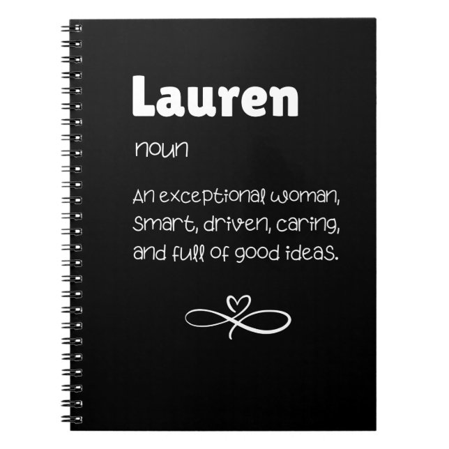 Carnet Lauren Noun Une Femme Exceptionnelle (Devant)