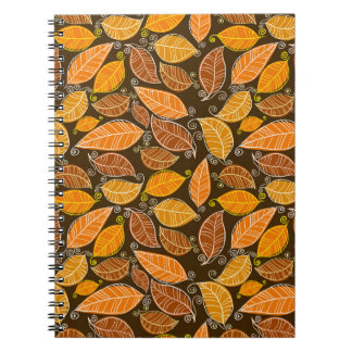 Carnet L'automne laisse un motif transparent, arrière - p