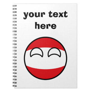 Carnet L'Autriche Geeky tendante drôle Countryball