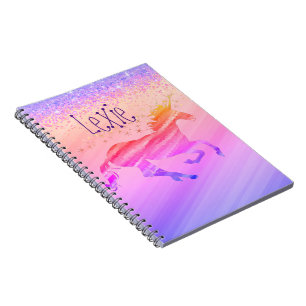 Carnet Lavande et licorne rose
