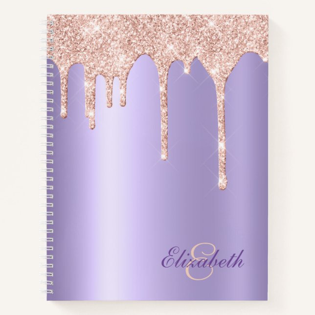 Carnet Lavande Satinée Blush Parties scintillant Rose Dri (Devant)